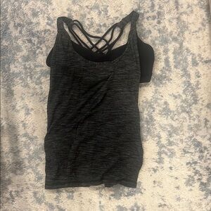 Women's Black Lulu lemon tank Top with built in bra size 6